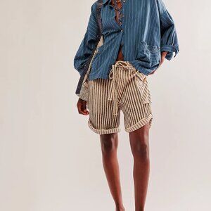 Free People One Harrison Striped Shorts